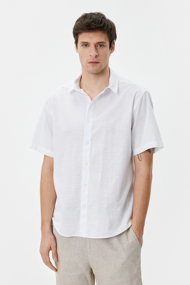 Хлопковая рубашка с короткими рукавами Koton, белый
