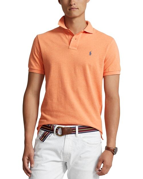 

Рубашка поло из сетчатой ткани приталенного кроя на заказ Polo Ralph Lauren, цвет Orange