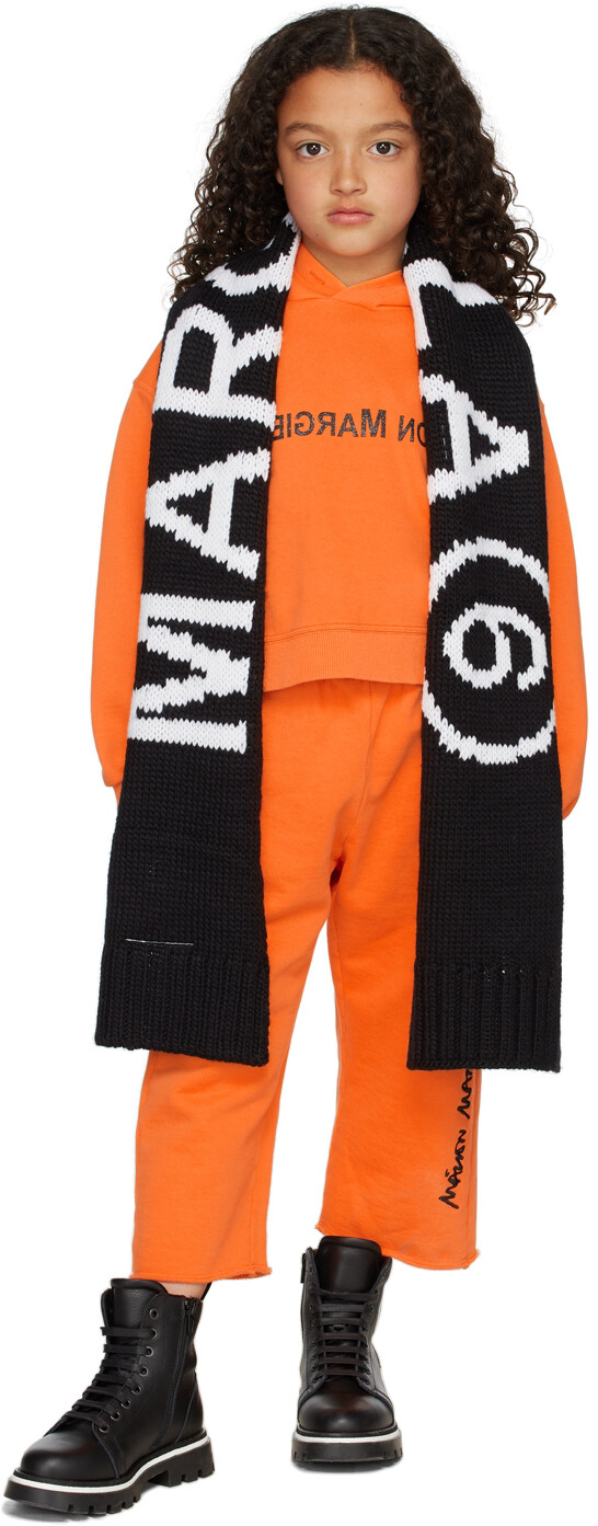 

Детское оранжевое худи с логотипом сзади Ярко-оранжевое MM6 Maison Margiela