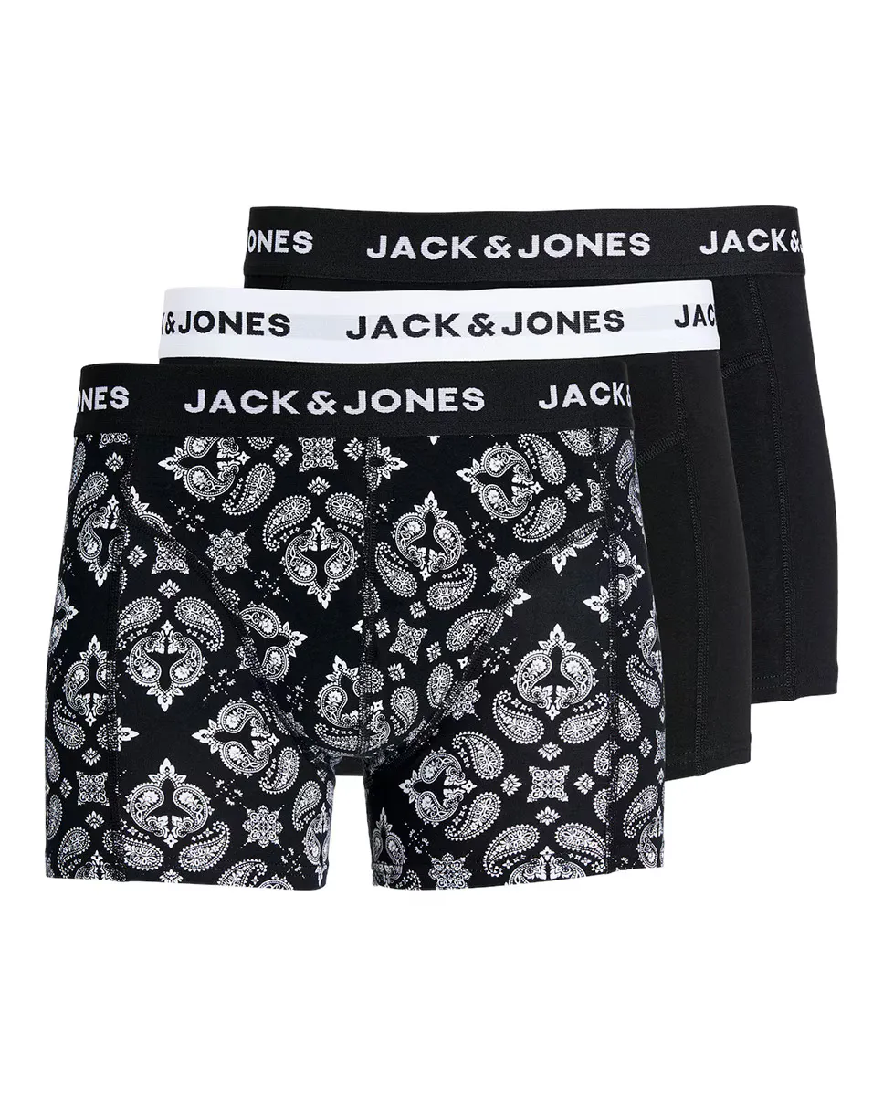 

Мужская мягкая упаковка 3 боксера с регулируемым поясом Jack & Jones, черный