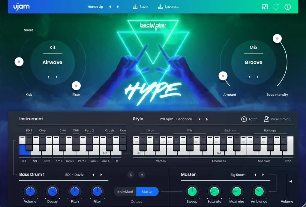 

UJAM Beatmaker Hype EDM Программное обеспечение для создания битов