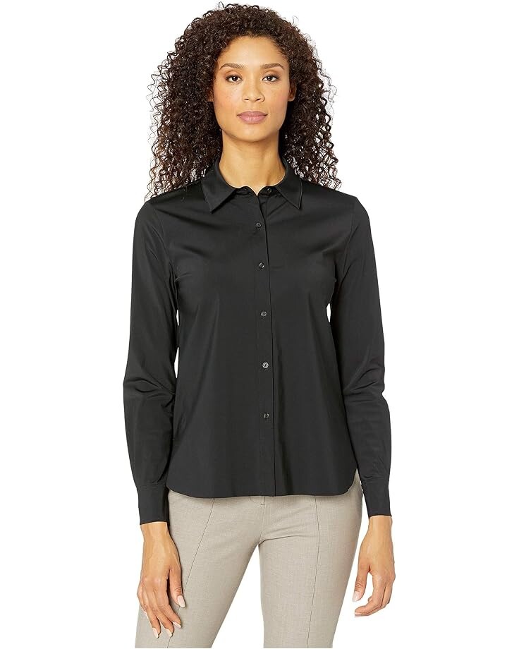 

Рубашка Lysse Connie Slim Fit Stretch Microfiber Button-Down Shirt, черный