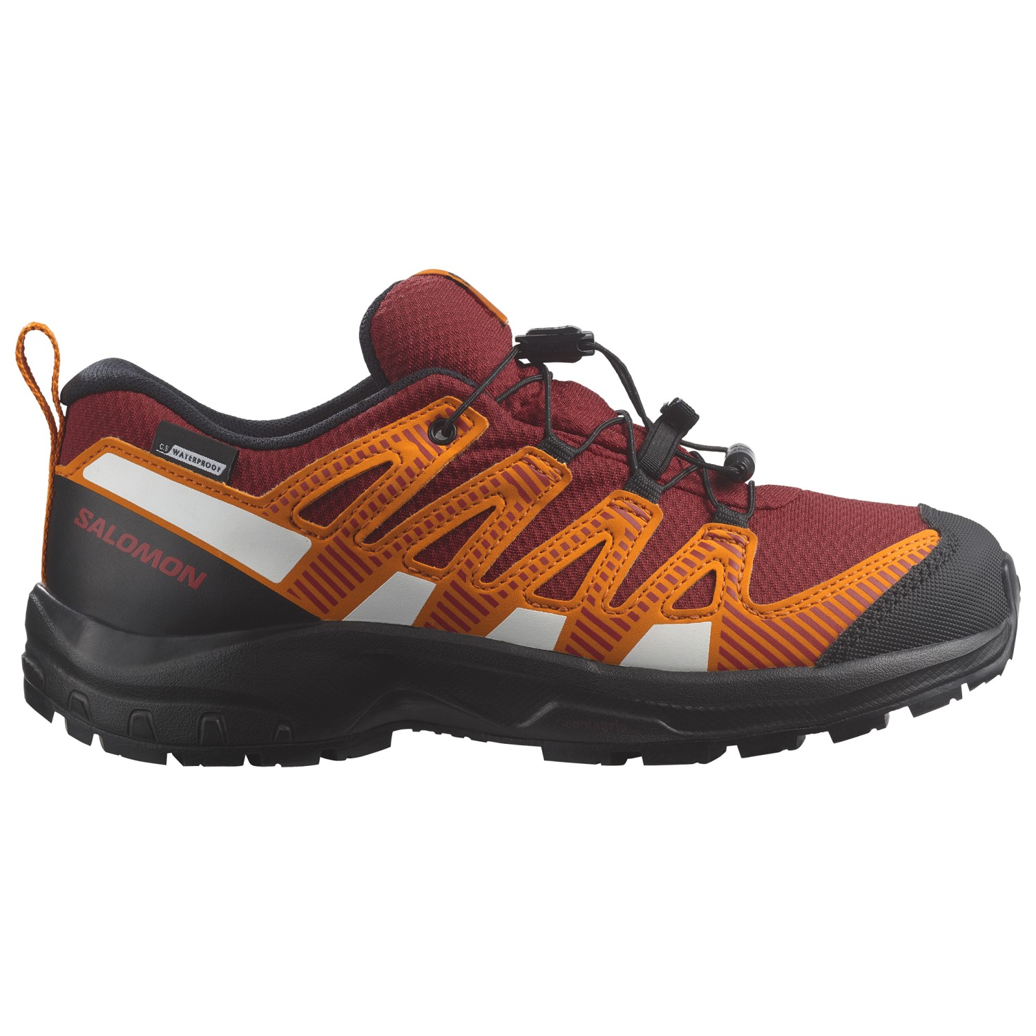 Кроссовки для бега по пересеченной местности Salomon XA Pro V8 CSWP Junior, цвет Red Dahlia/Black/Orange Pepper