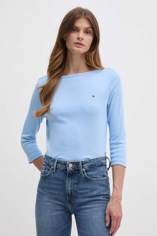

Хлопковая рубашка с длинным рукавом Tommy Hilfiger, синий