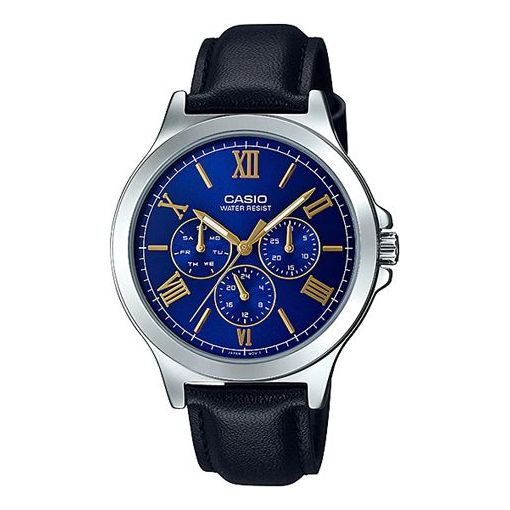 Часы Men's CASIO ENTICER SERISE Series Minimalistic Casual Watch Mens Blue Analog, синий
