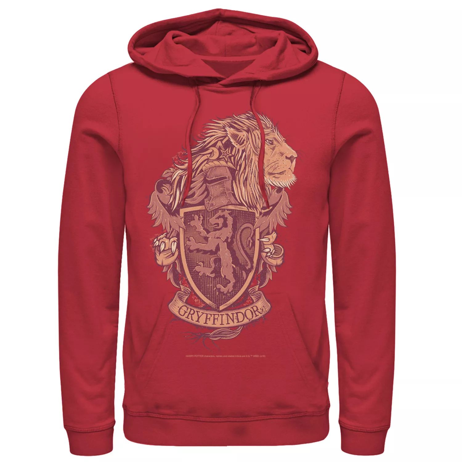 Мужской пуловер с капюшоном и графическим рисунком Гриффиндора Harry Potter