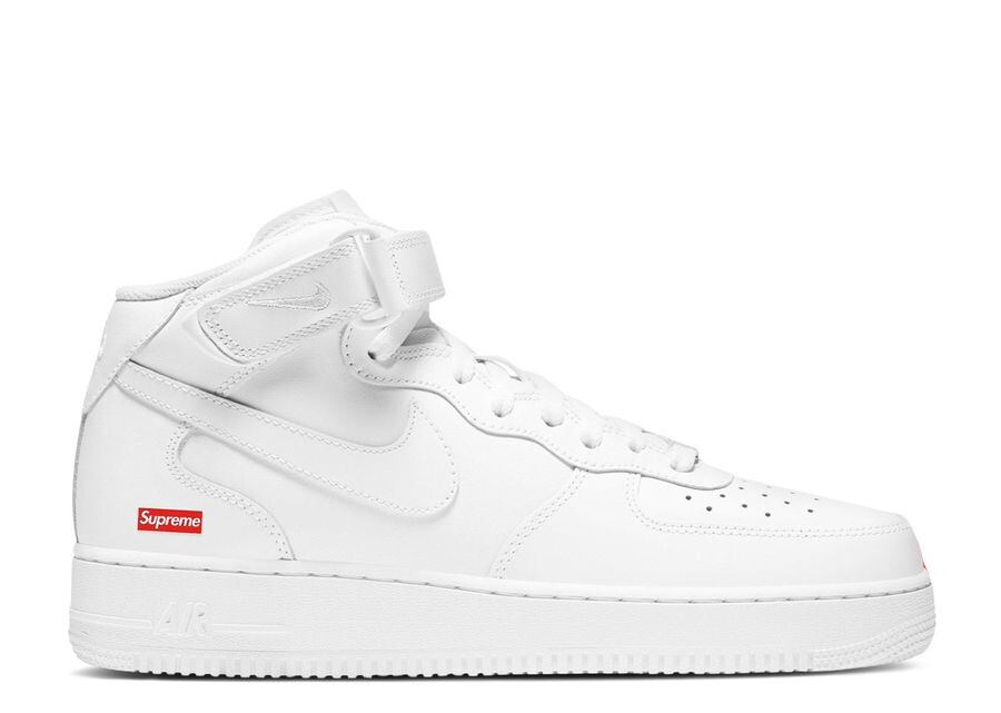 

Кроссовки Nike Supreme X Air Force 1 Mid, цвет Box Logo Triple White