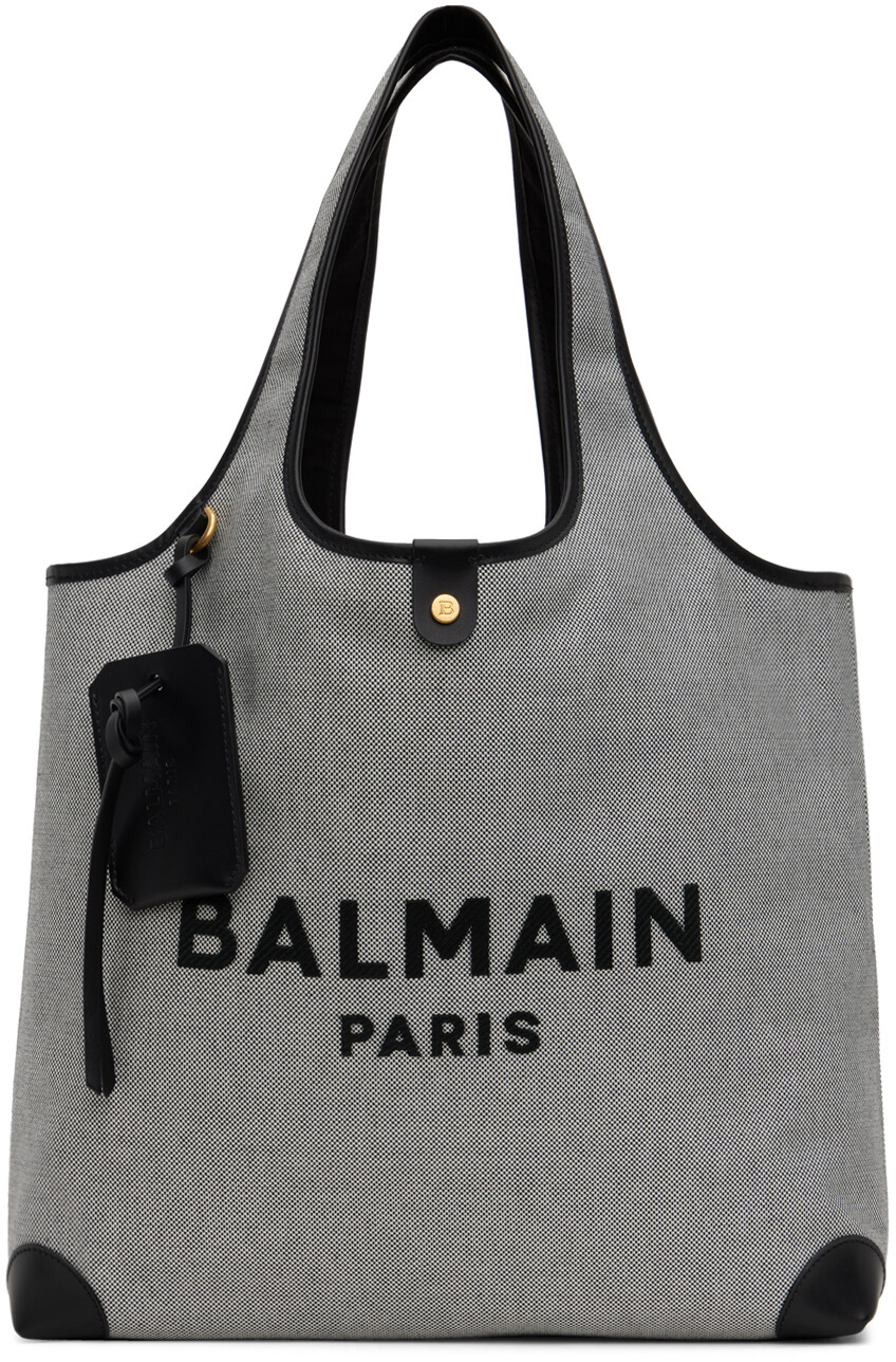 

Черно-белая армейская продуктовая сумка B Balmain, цвет Noir/Blanc