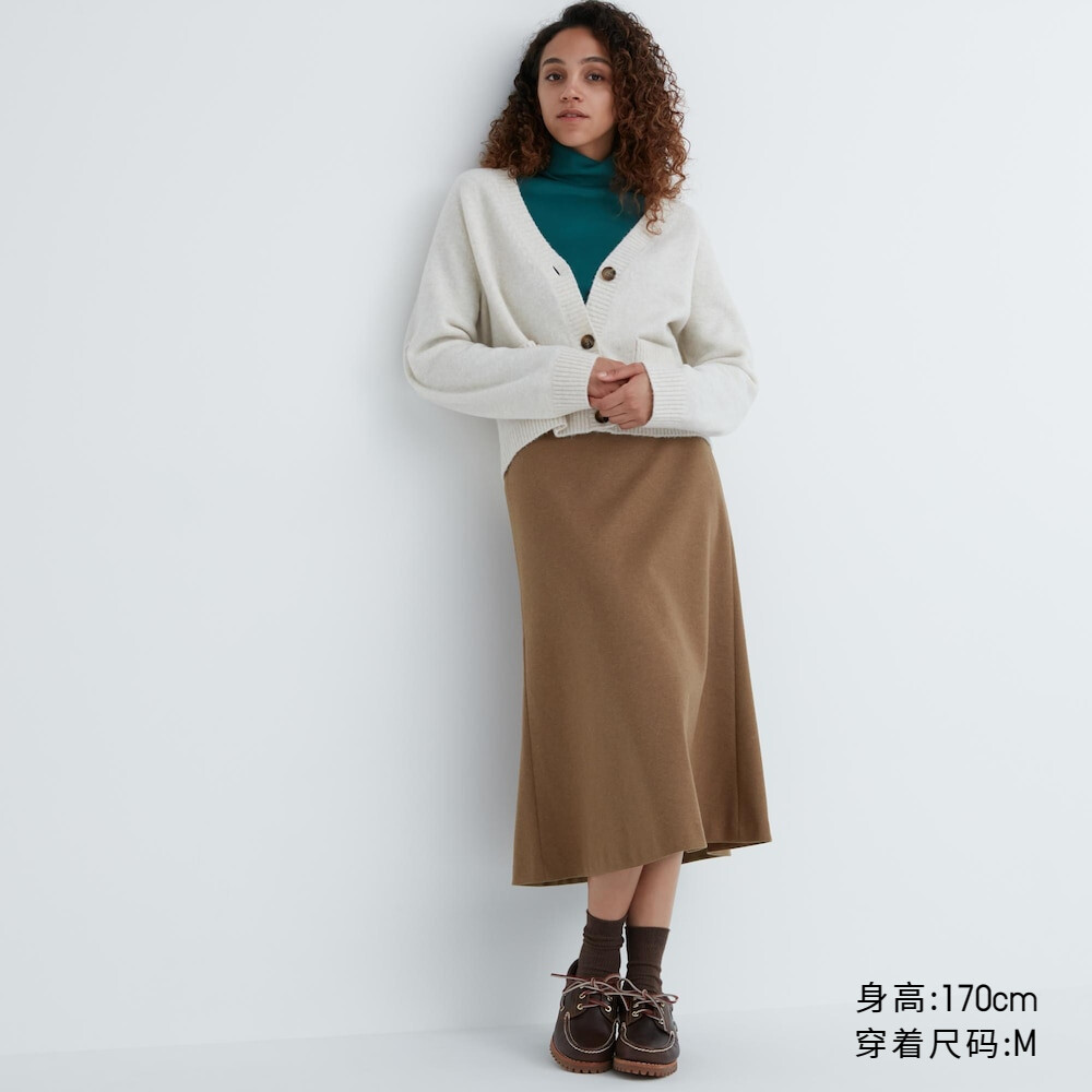 

Женская юбка-клеш Uniqlo длинная, светло-коричневый
