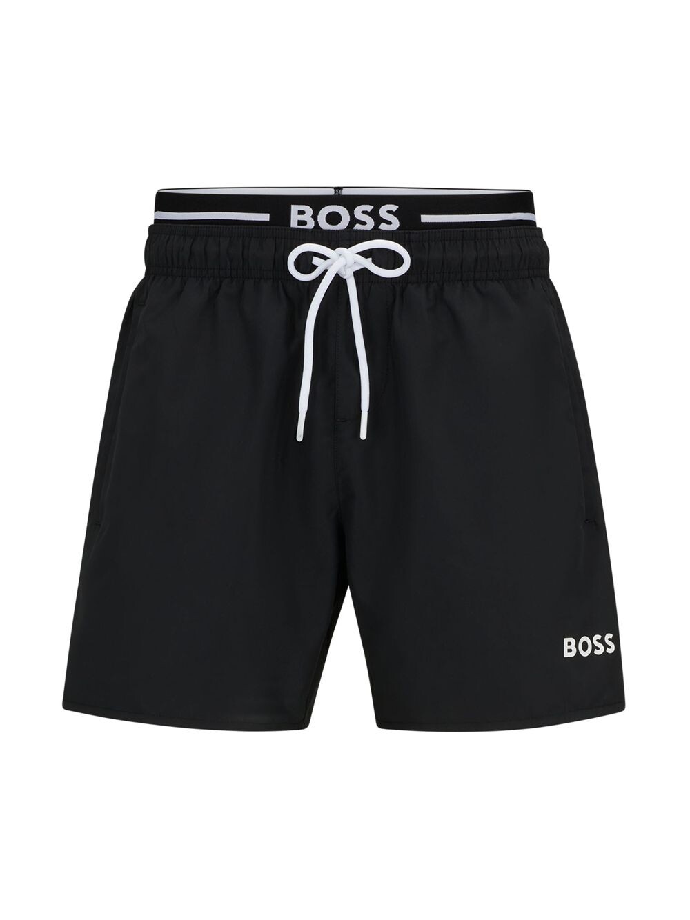 

Быстросохнущие шорты для плавания из переработанной ткани с логотипом BOSS, черный