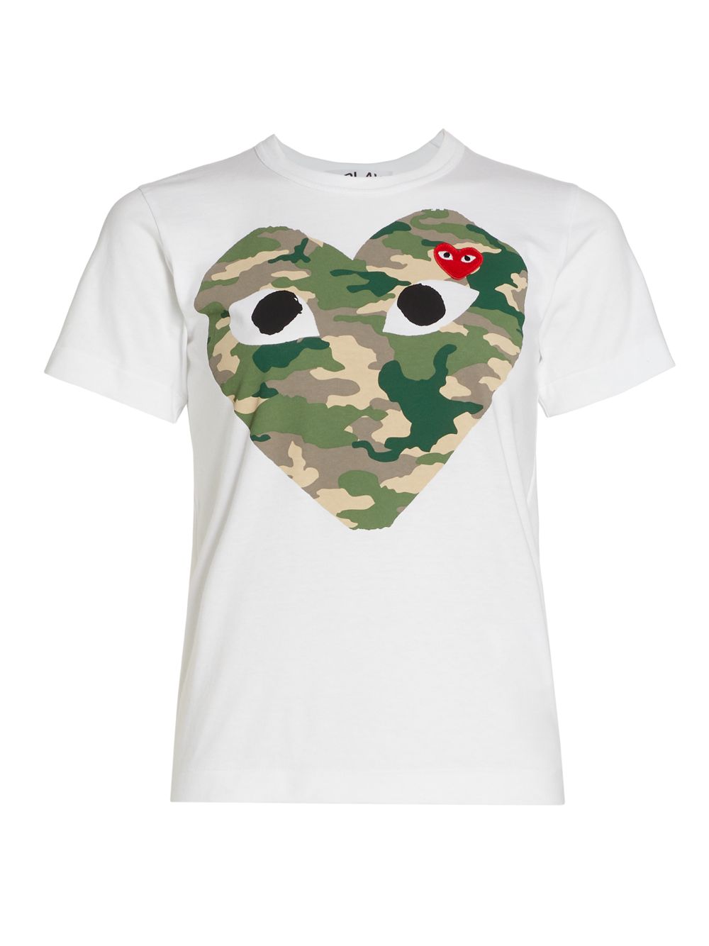 цена Большая камуфляжная футболка с сердечками Comme des Garçons PLAY, белый