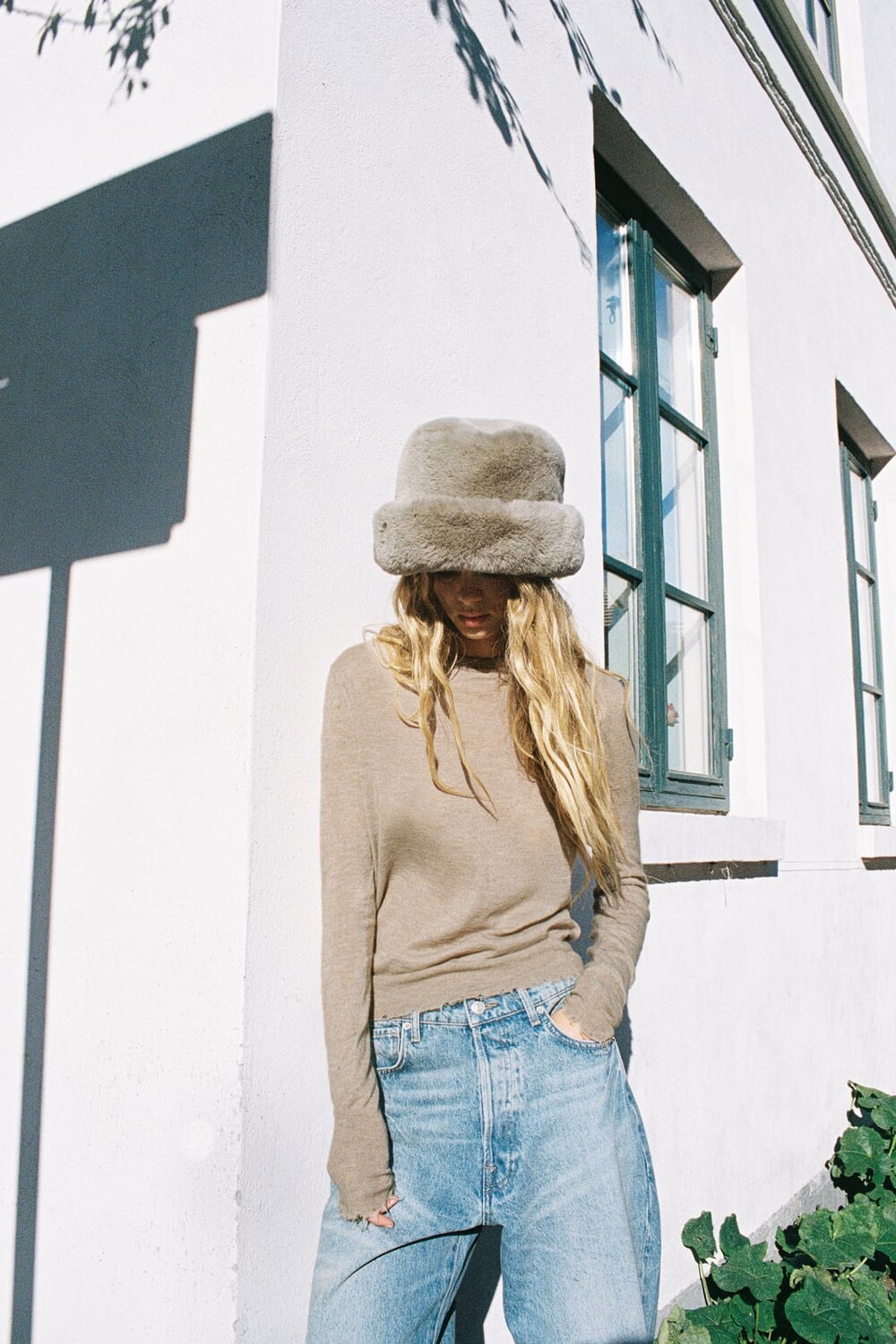 

Свитер из смеси шерсти и альпаки ZARA, коричневый