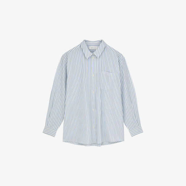 

Рубашка edgar из органического хлопка с полосатым узором Skall Studio, цвет blue/white stripe