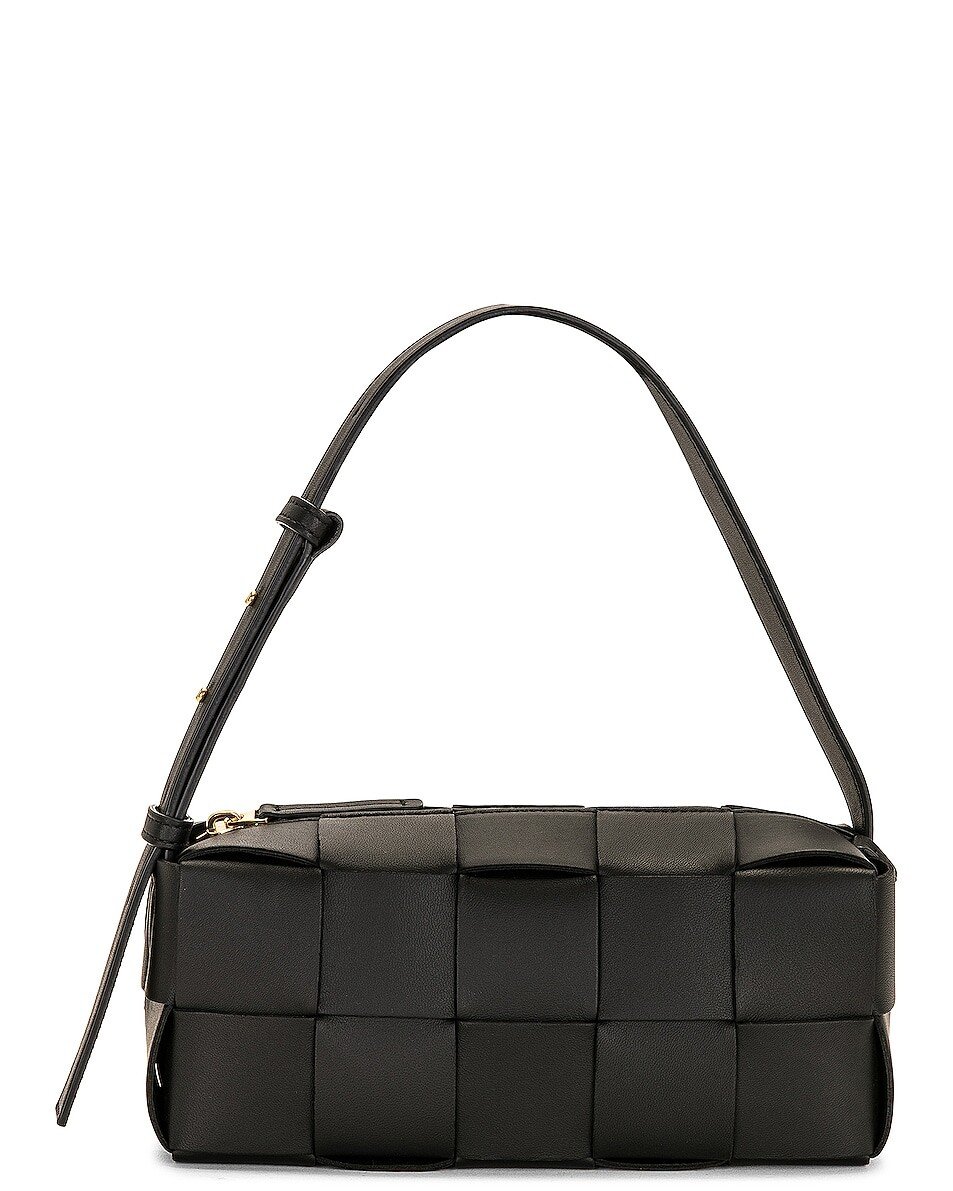 

Сумка Bottega Veneta Small Brick Cassette, цвет Black & Gold