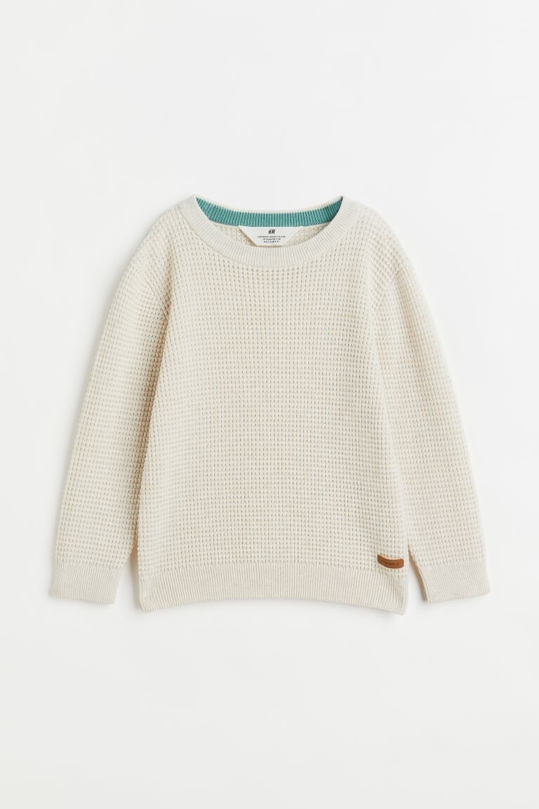 

Хлопковый вафельный свитер H&M