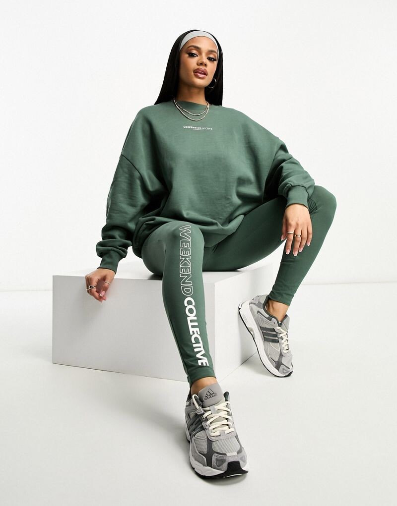 

Легинсы цвета хаки ASOS Weekend Collective