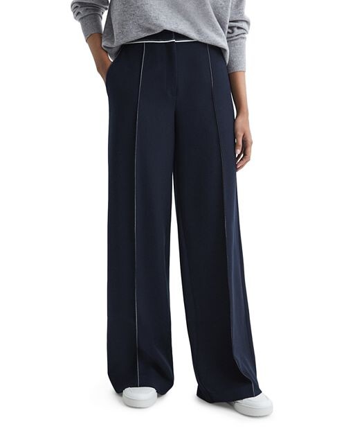 

Широкие брюки Oriel с контрастной строчкой REISS, цвет Blue