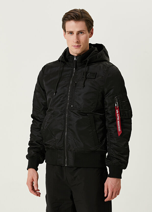

Черная куртка с капюшоном Alpha Industries, Черный
