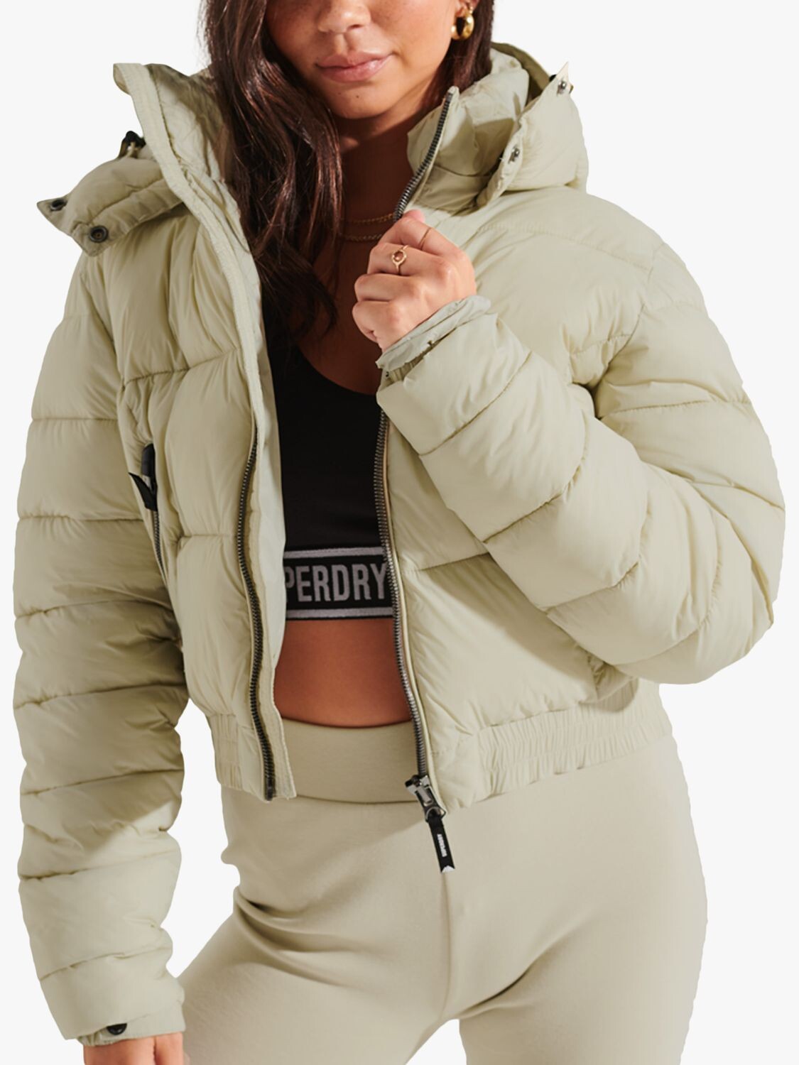 

Куртка с капюшоном и укороченной полосой на спине Superdry Fuji, цвет Пеликан