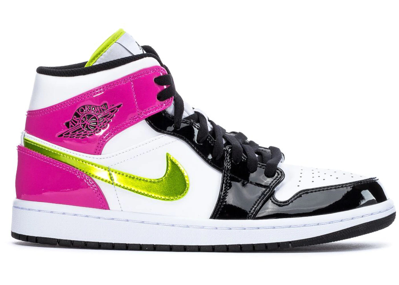 

Кроссовки Jordan 1 Mid White Black, Кибер-розовый