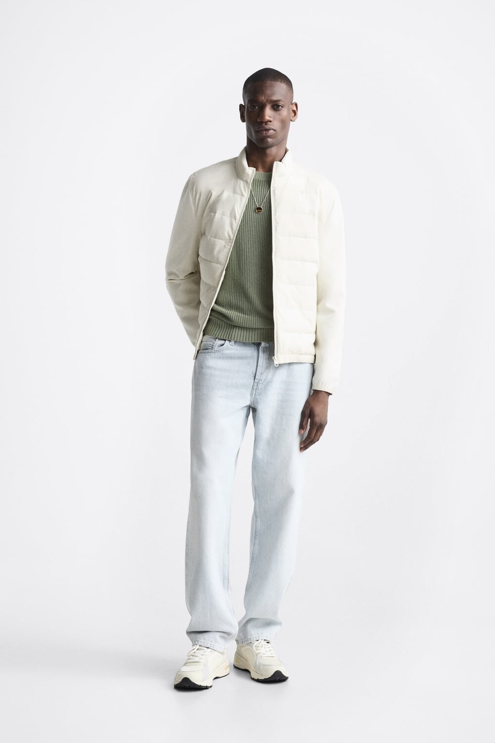 

Легкая утепленная куртка ZARA, экру