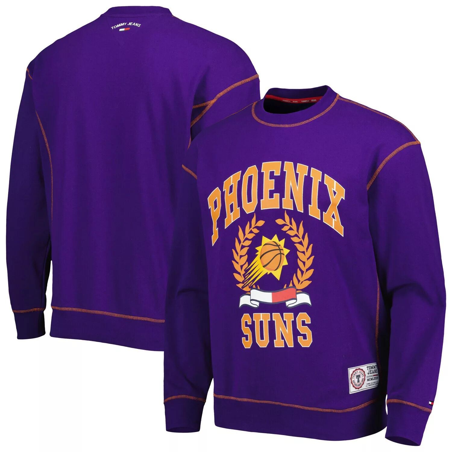 

Мужские джинсы Tommy Jeans Фиолетовый Phoenix Suns Peter French Terry пуловер с круглым вырезом и свитшотом