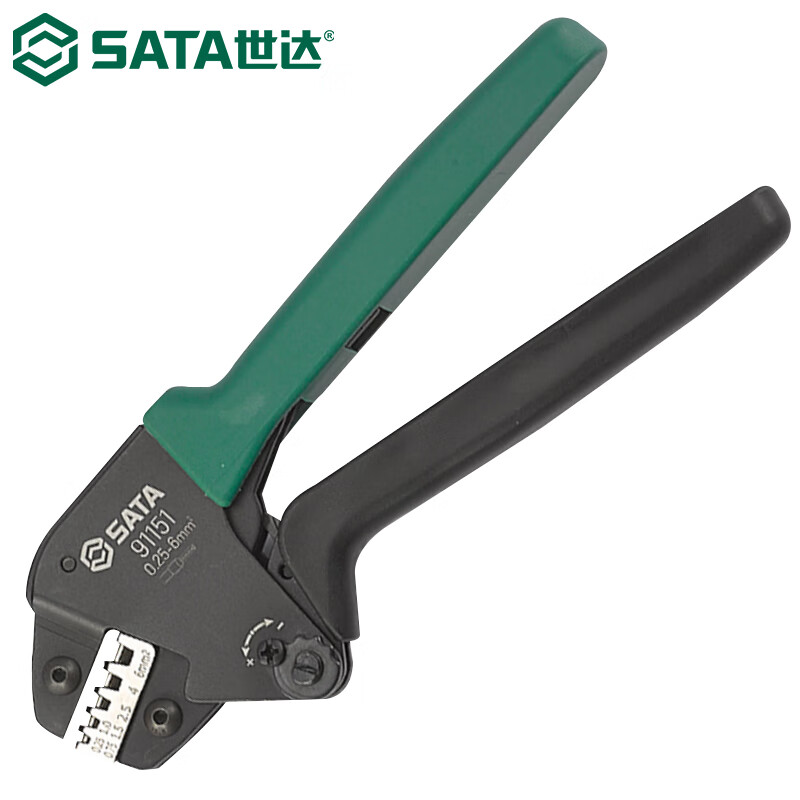 SATA 91151 Европейские клещи для обжима клемм, экономичные обжимные клещи, клещи для обжима проводов, обжимные клещи 0,25-6 мм²