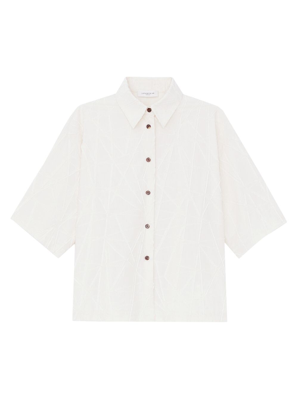 

Рубашка из хлопка с геометрическим рисунком Lafayette 148 New York