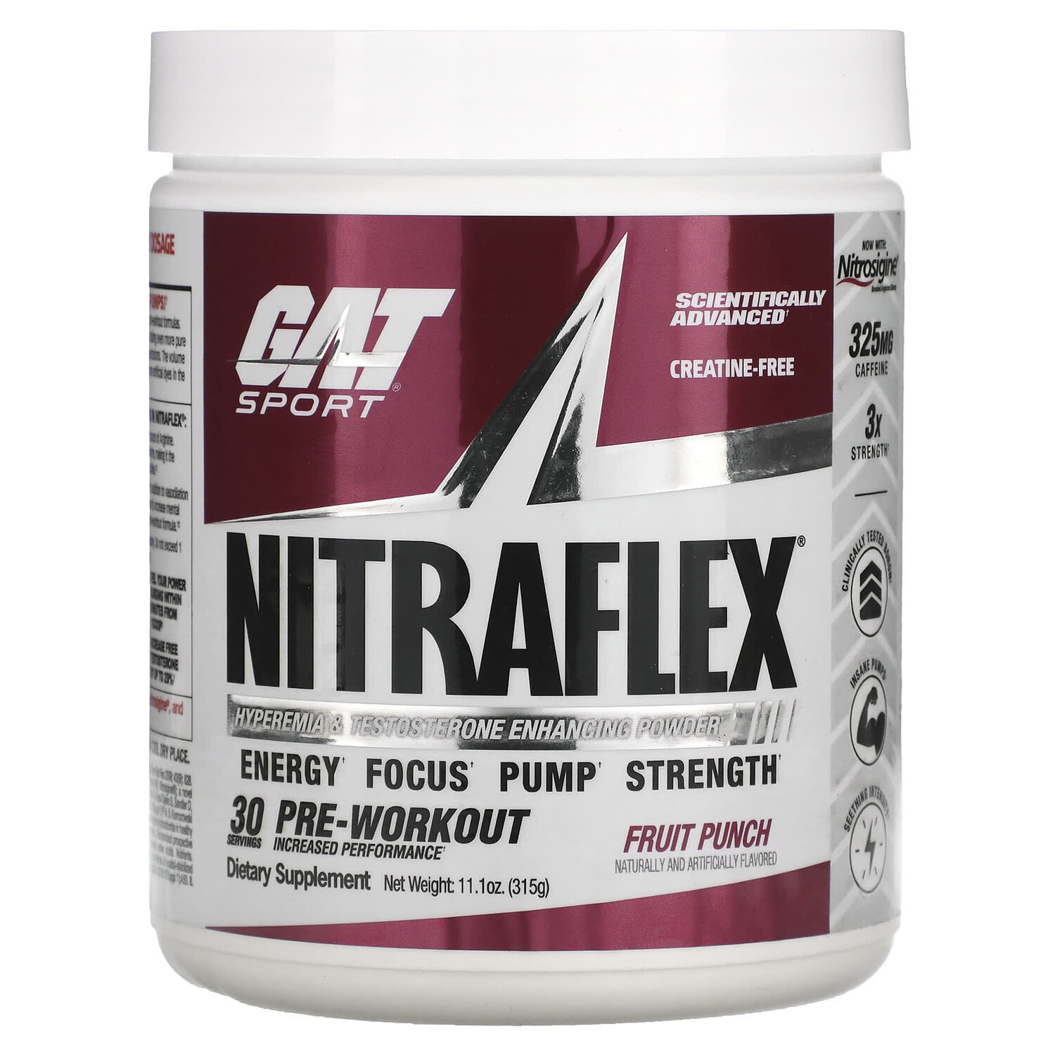 

Sport, NITRAFLEX, со вкусом фруктового пунша, 312 г (11 унций), GAT