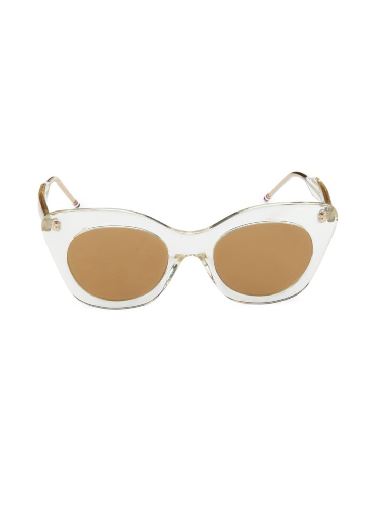 цена Солнцезащитные очки-бабочки 52MM Thom Browne, цвет Crystal Silver