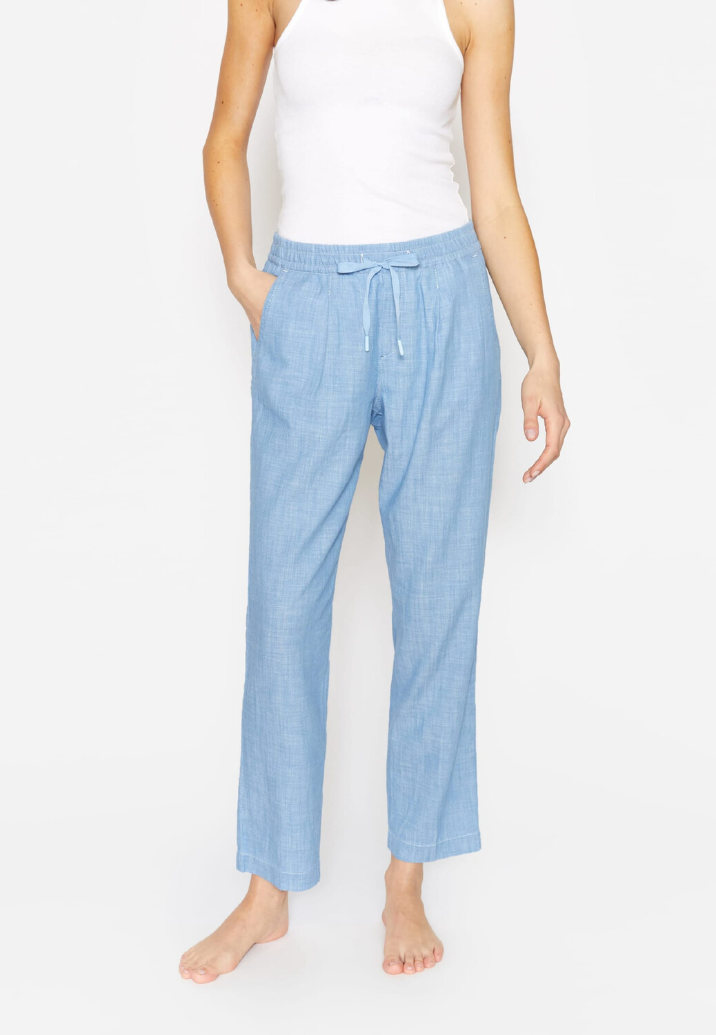 

Брюки ANGELS Hose Louisa Jump Pleat mit Stretch Bund, светло-синий