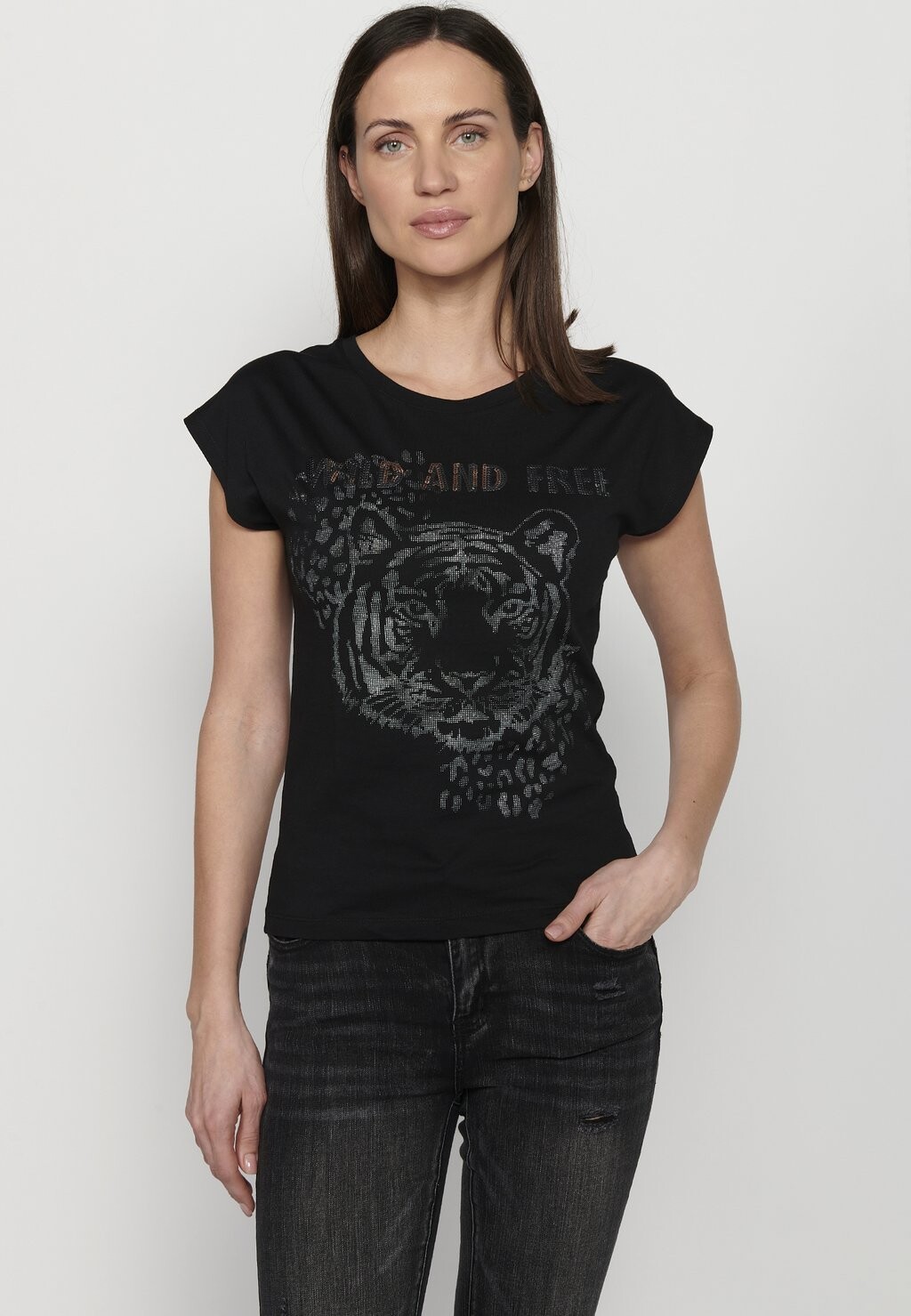 

Футболка с принтом SHORT SLEEVE Koroshi, цвет black
