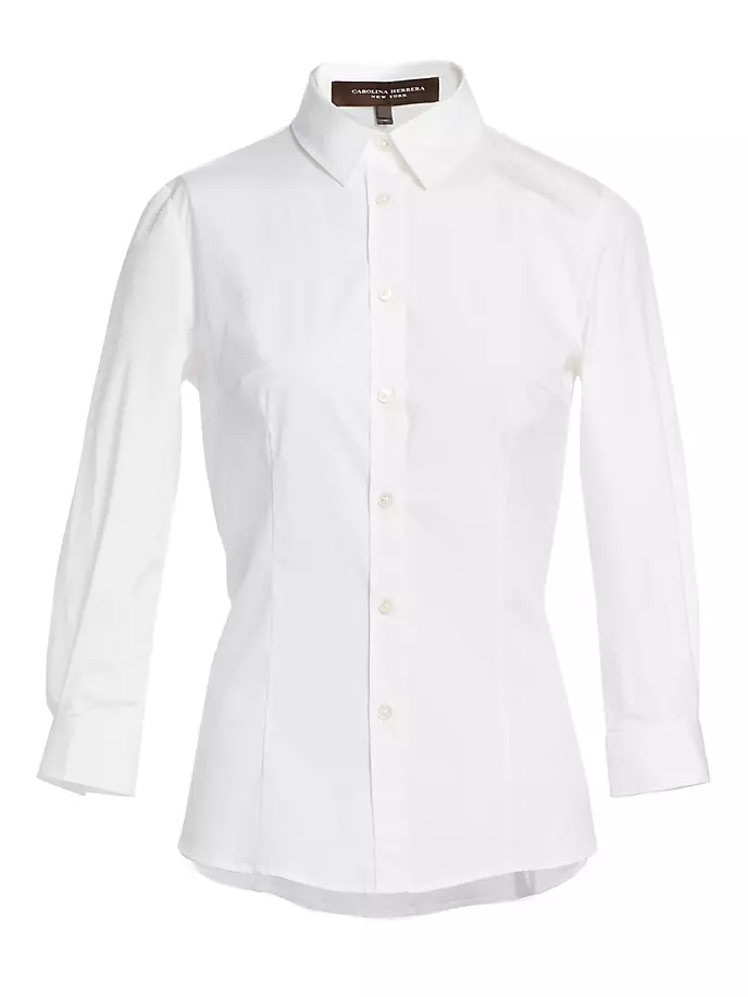 Классическая хлопковая блузка Carolina Herrera, белый