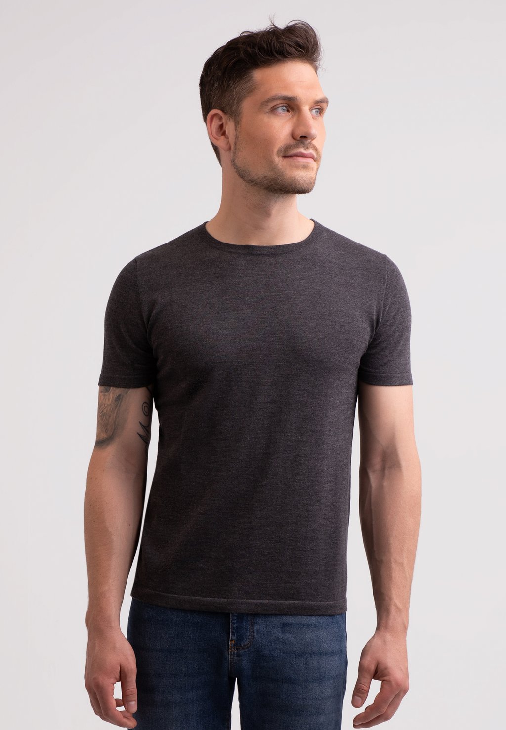 Базовая футболка CASH-MERE, темно-серый