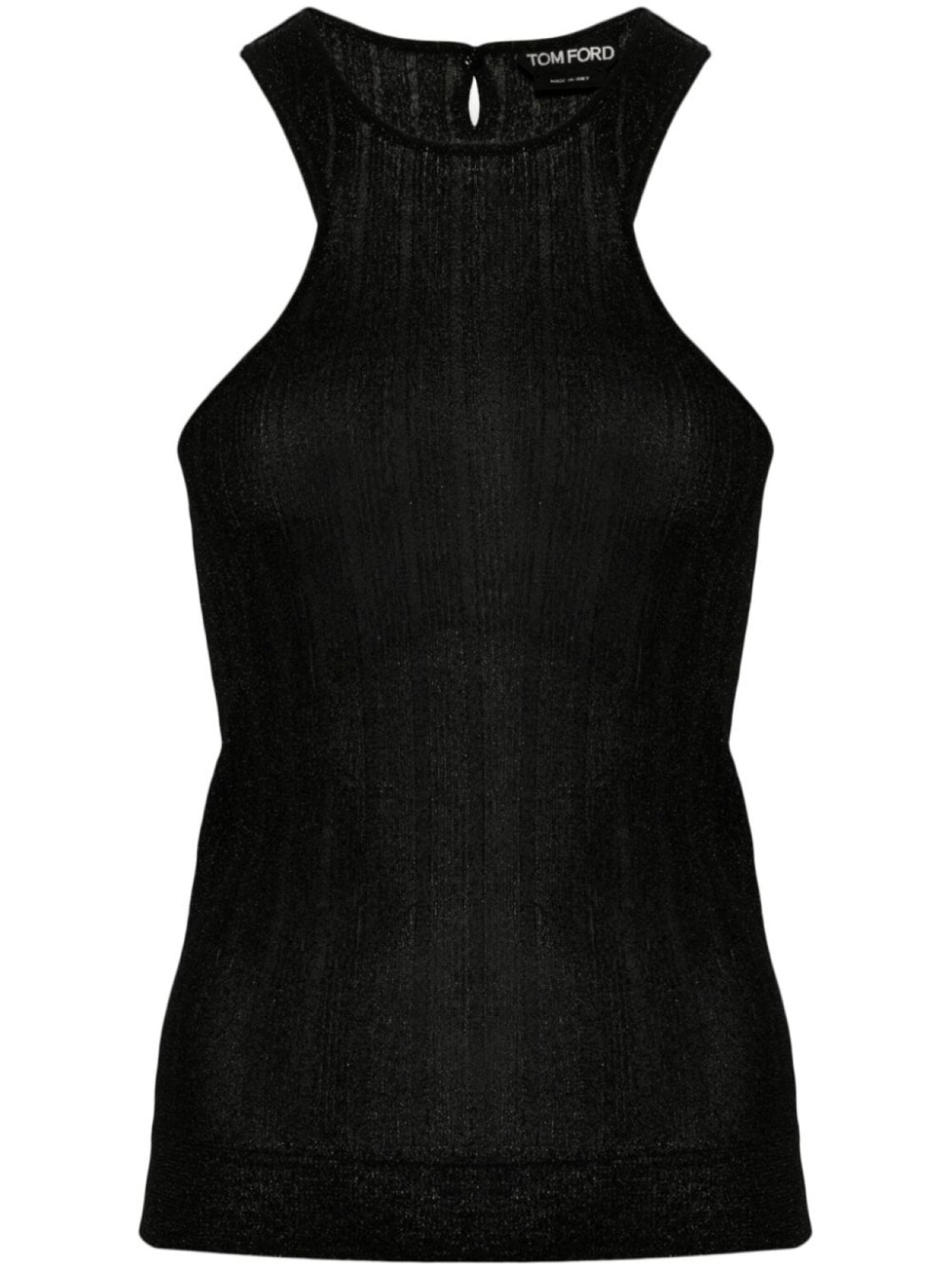

Топ в рубчик с эффектом металлик TOM FORD, черный