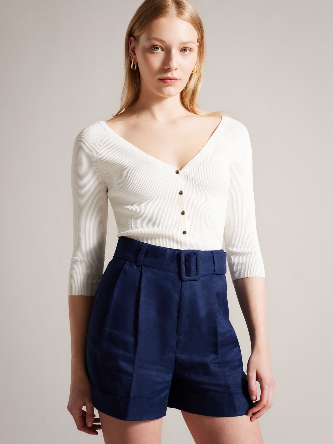 

Кардиган с V-образным вырезом Ted Baker Casela, белый