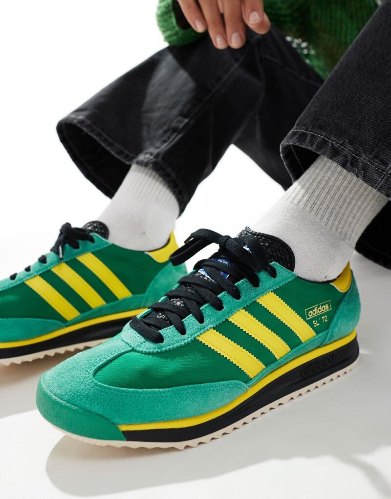 

Зелено-желтые кроссовки adidas SL72 Retro Sport