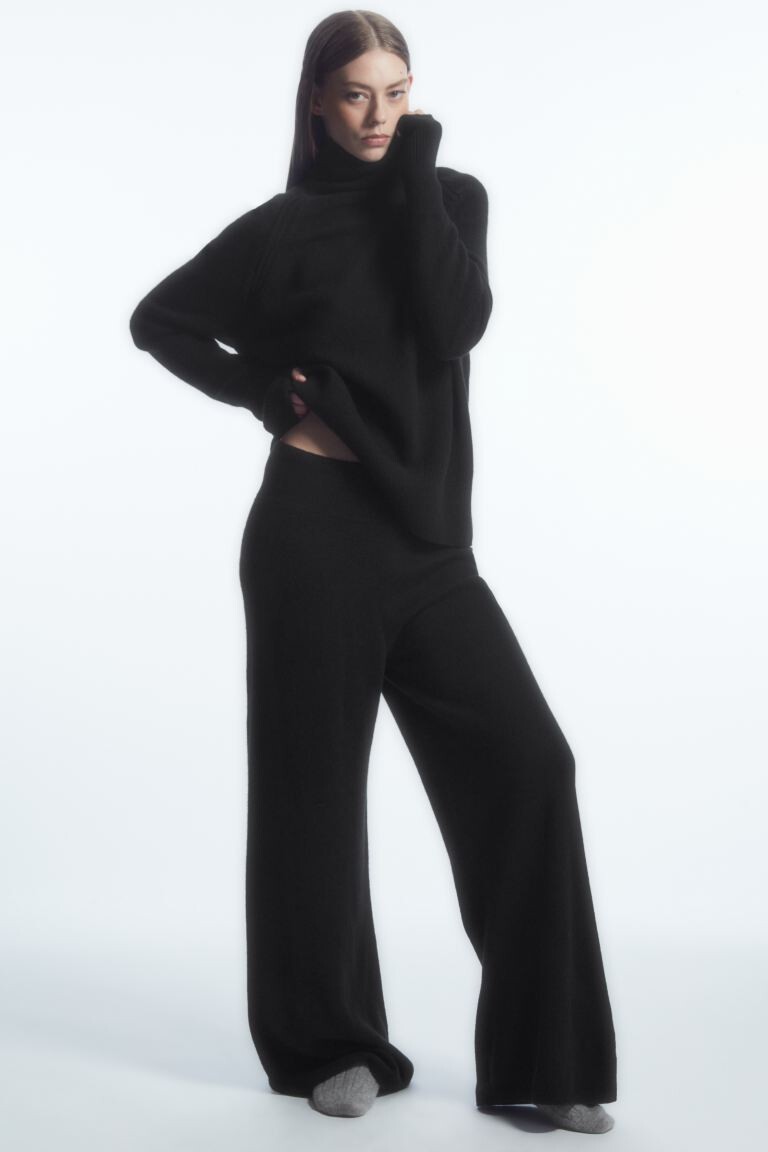 

Широкие брюки из чистого кашемира H&M, черный