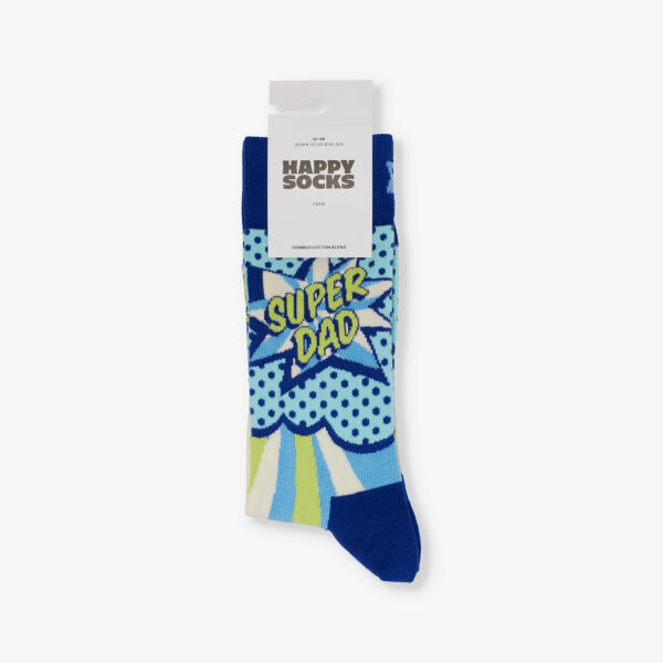 

Носки Super Dad из эластичной хлопчатобумажной смеси Happy Socks, голубой