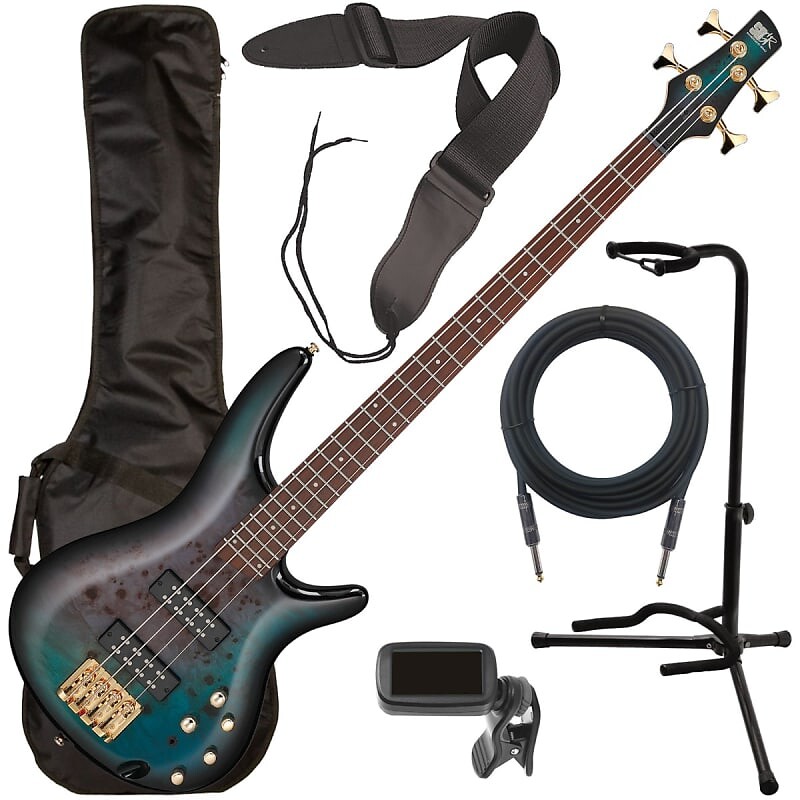 

Басс гитара Ibanez SR400EPBDX 4-String Bass Guitar - Jatoba, Tropical Seafloor Burst BASS ESSENTIALS BUNDLE