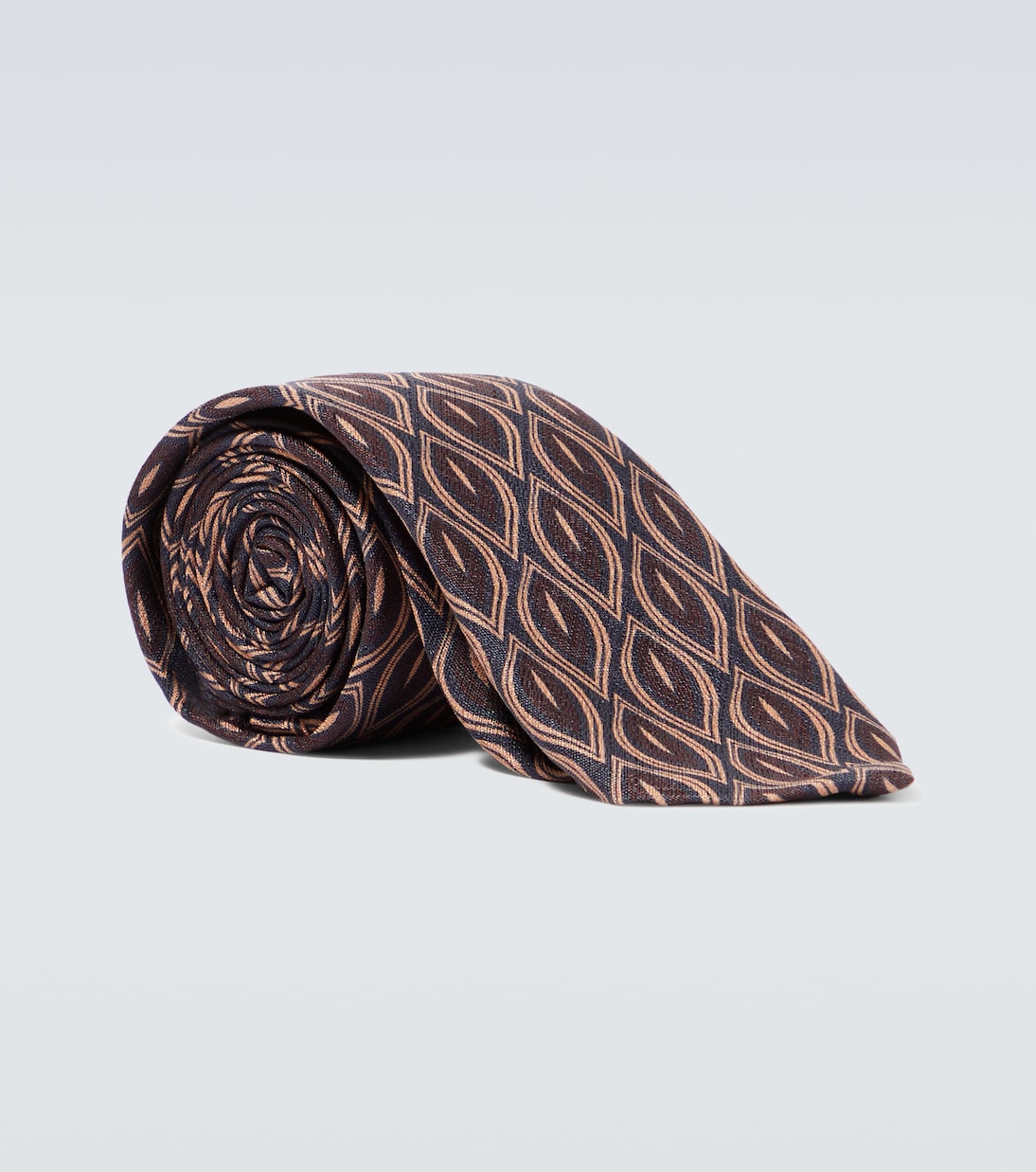 Шелковый галстук с принтом Lardini, коричневый