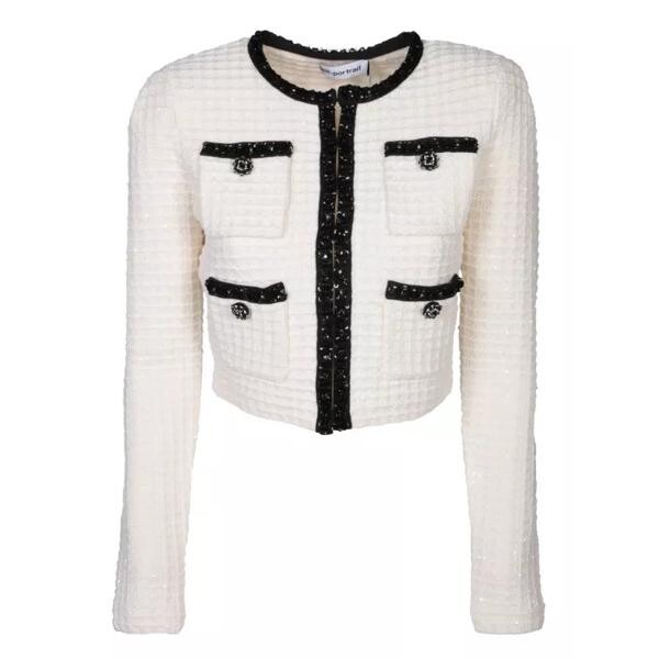 

Кардиган rhinestone detail cardigan Self Portrait, белый