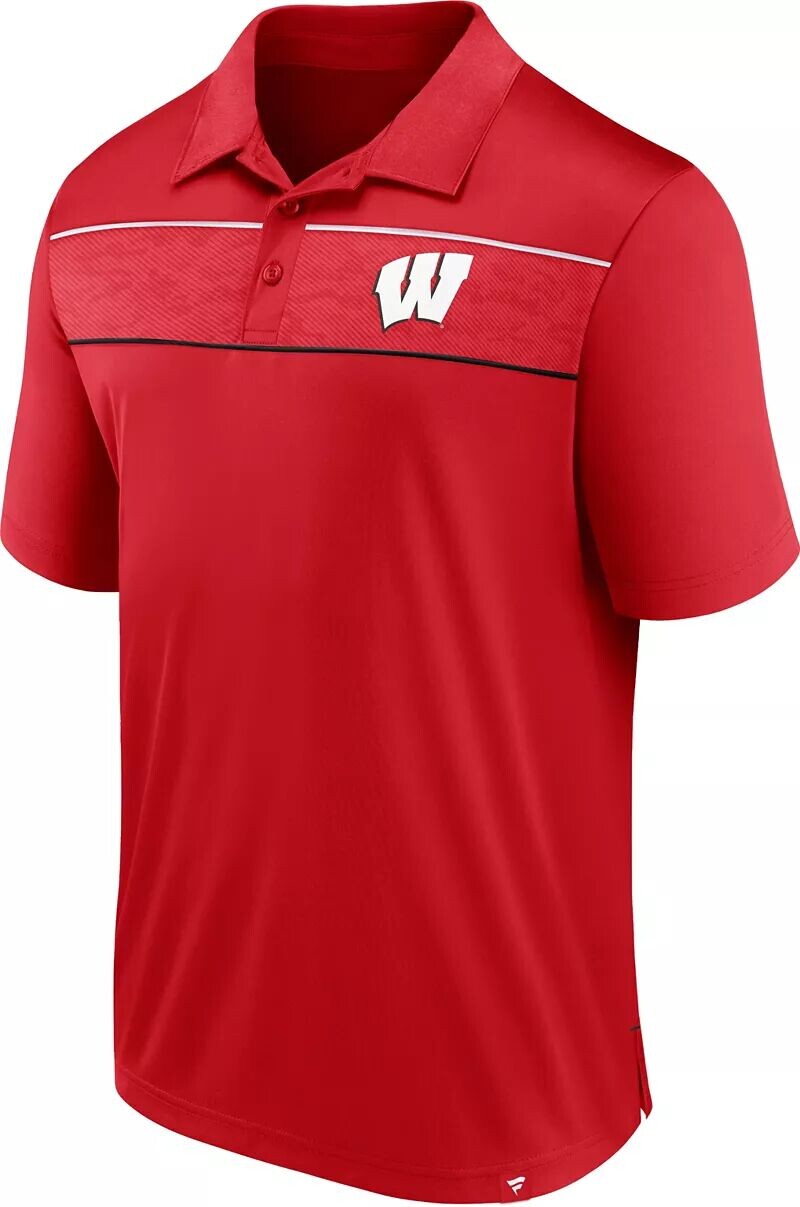 

Мужская рубашка-поло с тиснением красного цвета Defender NCAA Wisconsin Badgers