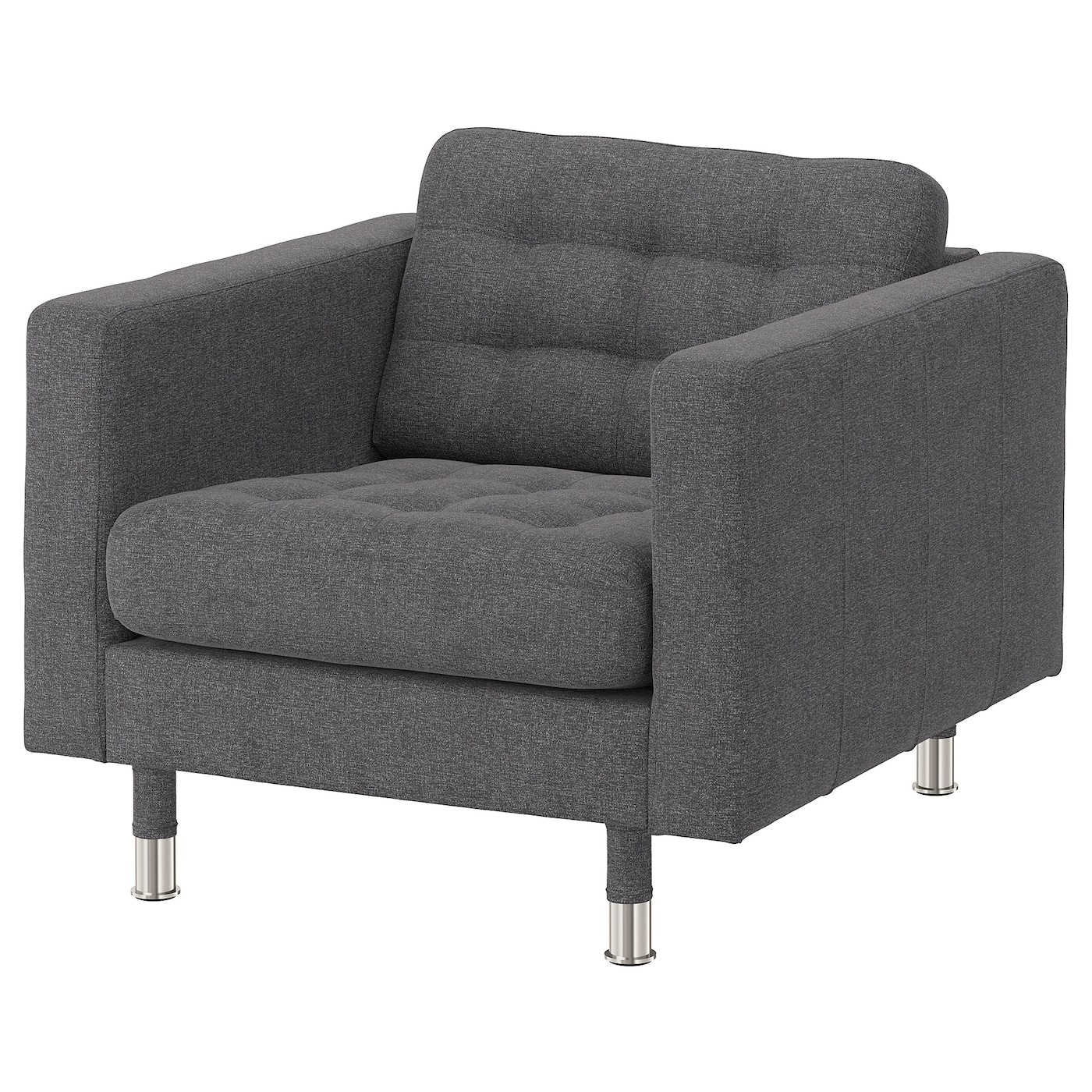 цена ЛАНДСКРОНА Кресло, Гуннаред темно-серый/металл LANDSKRONA IKEA