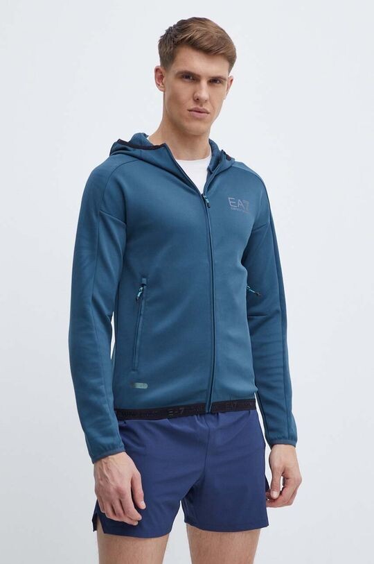 

Толстовка с капюшоном EA7 Emporio Armani, синий