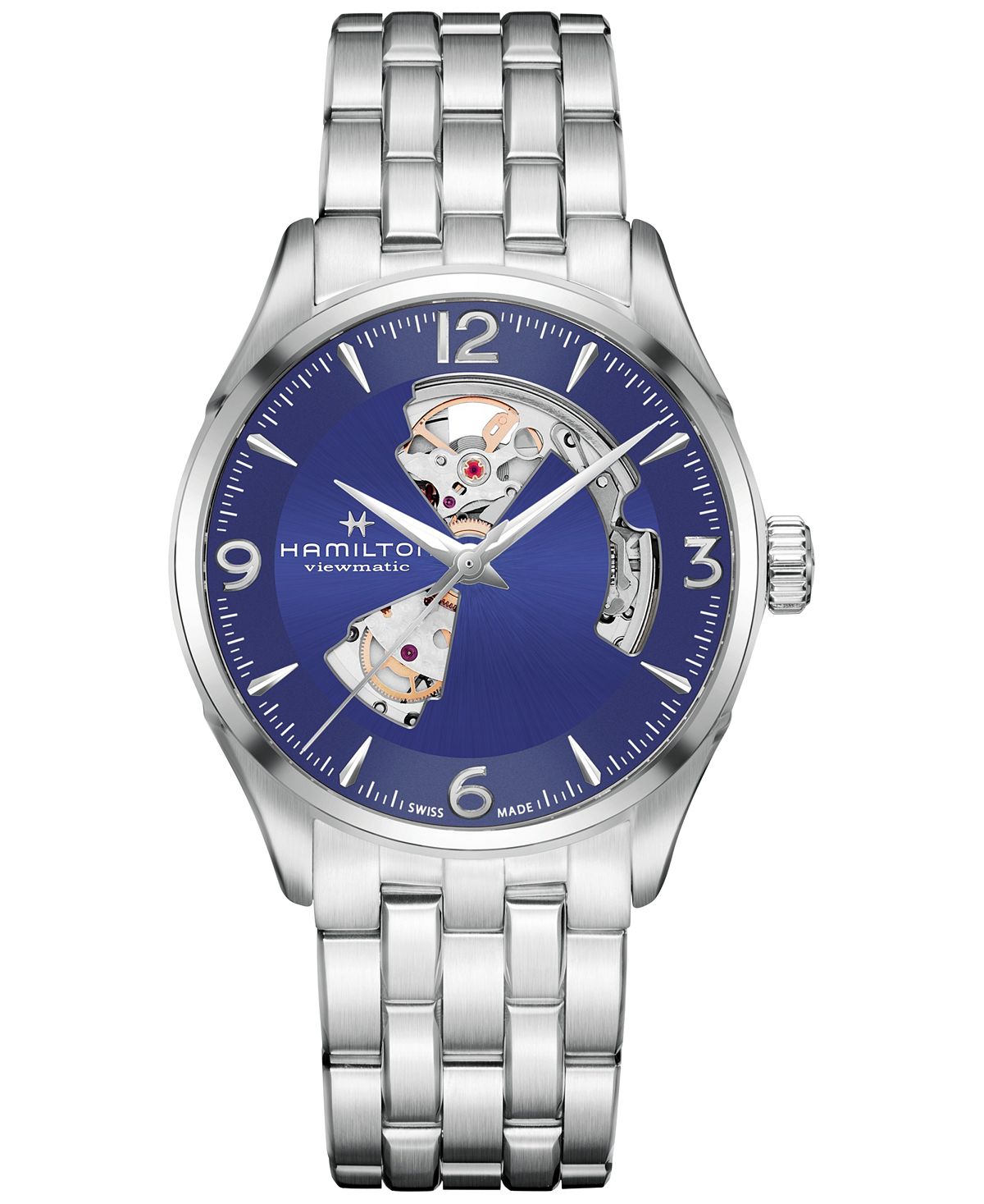Мужские швейцарские часы Jazzmaster с браслетом из нержавеющей стали, 42 мм Hamilton часы hamilton jazzmaster chrono quartz h32612741