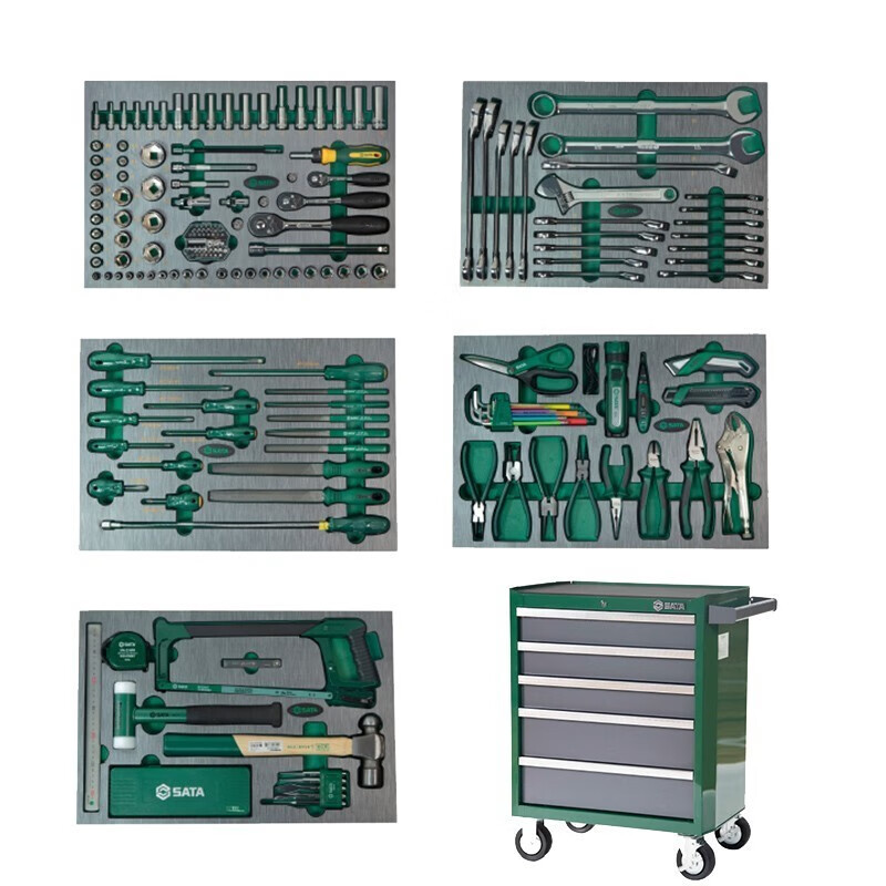 SATA 09951 Комплексный набор для производства и обслуживания из 176 предметов (включая тележку для инструментов с 5 ящиками 95121)