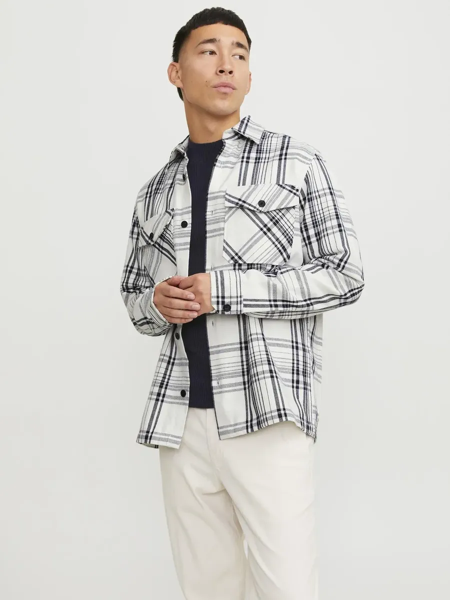 

Рубашка с длинными рукавами Jack & Jones "JPRCCROY SPRING CHECK OVERSHIRT L/S SN", цвет Cloud Dancer