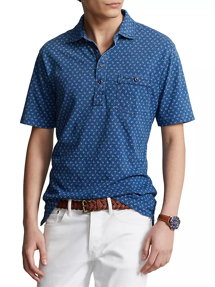 

Рубашка-поло Anchor Polo Ralph Lauren, цвет medium indigo