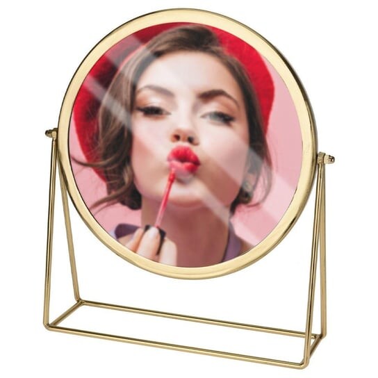 

Главная Styling Collection Зеркало для макияжа косметическое на металлической подставке, золотое, в золотой оправе, XL, 30х38 см, Home Styling Collection, золотой
